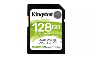 CARD SD KINGSTON, 128 GB, SDXC, clasa 10, standard UHS-I U3, "SDS2/128GB" (include TV 0.03 lei)