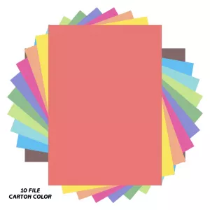 Carton color, A4 200g + Hartie glasata autoadeziva 6 culori - NEBO