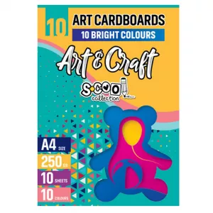 Carton color A4, 250g, 10 coli, 10 culori/set - S-COOL