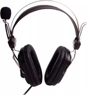 CASTI A4tech, "ComfortFIt", cu fir, standard, utilizare multimedia, microfon pe brat, conectare prin Jack 3.5 mm, negru, "HS-50", (include TV 0.8lei)