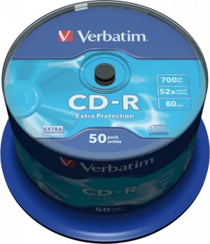 CD-R VERBATIM  700MB, 80min, viteza 52x,  50 buc, spindle, "43351"