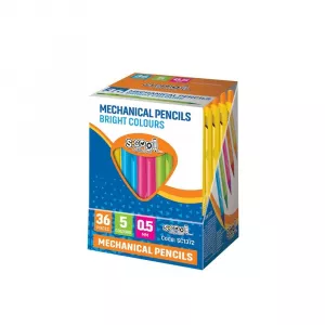 Creion mecanic, 0.5mm, Bright colors, 36 buc/display - S-COOL
