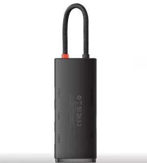 DOCKING Station Baseus Lite, conectare PC USB Type-C, USB 3.0 x 3, USB Type C x 1 PD 20V/5A, HDMI x 1/4K/30Hz, negru "WKQX040001" (include TV 0.75 lei) - 6932172606305