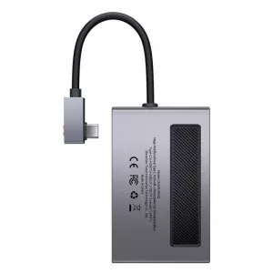 DOCKING Station Baseus Magic Multifunctional, conectare PC USB Type-C, USB 3.0 x 1, 3.5mm jack|card reader MicroSD/SD, USB Type C x 1 PD 100W 5V / 9V / 14.5V / 20V 5A (Max.), HDMI x 1/4K/60Hz, LED, gri "CAHUB-DA0G" (include TV 0.18lei)