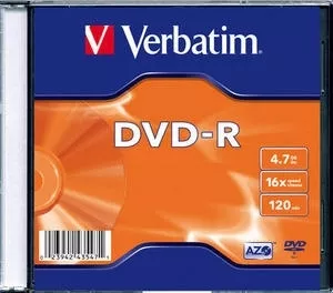 DVD-R VERBATIM  4.7GB, 120min, viteza 16x,   1 buc, Single Layer, carcasa, "Matt Silver" "43547"