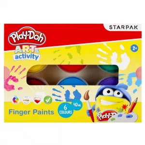 Finger paint, 40 ml, 6 culori/set, Play-Doh - STARPAK