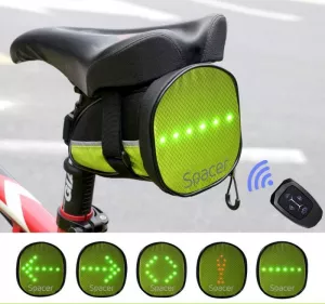 GEANTA reflectorizanta SPACER pentru Bicicleta, cu semnalizare LED prin telecomanda si de montat la sa, "SPBB-LEDSign"