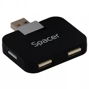 HUB extern SPACER, porturi USB: USB 2.0 x 4, conectare prin USB 2.0, negru, "SPH-316" (include TV 0.8lei)