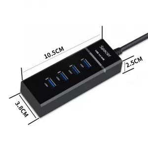 HUB extern SPACER, porturi USB: USB 3.0 x 4, conectare prin USB 3.0, negru, "SPH-4USB30-01"   (include TV 0.8lei)