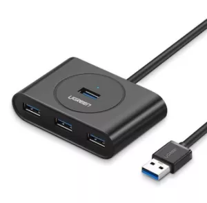 HUB extern Ugreen, "CR113" porturi USB: USB 3.0 x 4, conectare prin USB 3.0, lungime 0.5 m, negru, "20290" (include TV 0.8lei) - 6957303822904