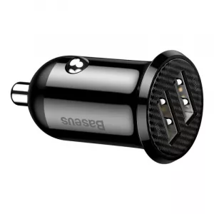 INCARCATOR auto Baseus Grain Pro, 2 x USB (USB1 Output 5V/2.4A, USB2 Output: 5V/2.4A) pt. bricheta auto, black "CCALLP-01" (include TV 0.18lei) - 6953156202009