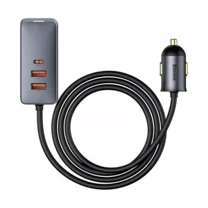 INCARCATOR auto Baseus Share Together PPS , 3 x USB max. 3A si 1 x USB Type-C max 5V/3A, total output 120W, lungime cablu 1.5m, pt. bricheta auto, gri "CCBT-B0G" (include TV 0.8lei) - 6953156206687