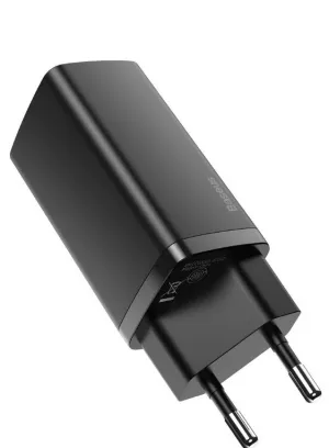INCARCATOR retea Baseus GaN2 Lite, Quick Charge 65W, 1 x USB 5V/3A, 1 x USB Type-C 5V/3A, negru "CCGAN2L-B01" (include timbru verde 0.75 lei) - 6953156232938