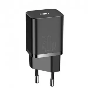 INCARCATOR retea Baseus Super Si, Quick Charge 20W, 1 x USB Type-C 5V/3A max, include cablu USB Type-C la Lightning Iphone 1m, negru "TZCCSUP-B01" (include TV 0.18lei) - 6953156230057