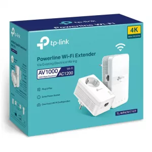 KIT ADAPTOR + Amplificator POWERLINE TP-Link, AC1200 dual band 802.11ac Wi-Fi, Gigabit Ethernet Port, "TL-WPA7617 KIT" (include timbru verde 1.5 lei)