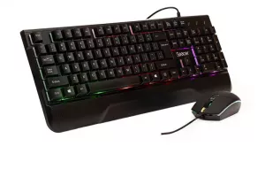 KIT gaming SPACER USB INVICTUS, tastatura RGB rainbow + mouse optic 7 culori, black, "SPGK-INVICTUS"   (include TV 0.8lei)
