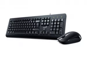 KIT wired GENIUS USB, tastatura 104 taste (concave) + mouse optic 1000dpi, 3 butoane, black, "KM-160" "31330001413"  (include TV 0.8lei)