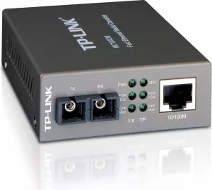 MEDIA CONVERTOR TP-LINK RJ45 10/100M la fibra SC multi-mode 100M, Full-duplex, pana la 2Km, montabil in sasiu "MC100CM"