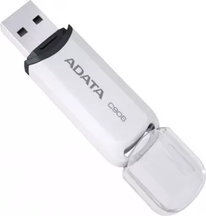 MEMORIE USB 2.0 ADATA 32 GB, cu capac, carcasa plastic, alb, "AC906-32G-RWH" (include TV 0.03 lei)