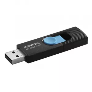 MEMORIE USB 2.0 ADATA 32 GB, retractabila, carcasa plastic, negru / albastru, "AUV220-32G-RBKBL" (include TV 0.03 lei)