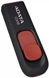 MEMORIE USB 2.0 ADATA 32 GB, retractabila, carcasa plastic, negru / rosu, "AC008-32G-RKD" (include TV 0.03 lei)