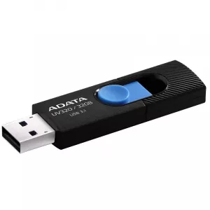 MEMORIE USB 3.2 ADATA 32 GB, retractabila, carcasa plastic, negru / albastru, "AUV320-32G-RBKBL" (include TV 0.03 lei)