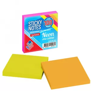 Notes adeziv neon, 75x75 cm, 100 file/set - OFFISHOP