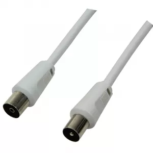 PATCH CORD COAXIAL LOGILINK, RG59, 2.5m, male to female, alb, "CA1061" (include TV 0.18lei)