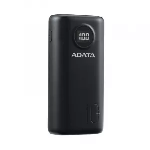 POWER BANK ADATA 10000mAh, Quick Charge 3.0 + PD 22.5W, 2 x USB &amp;amp; 1 x USB-C, digital display pt. status baterie, P10000QCD 10.000 mAh, total 3A, black, "AP10000QCD-DGT-CBK" (include TV 0.18lei)