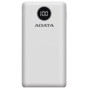 POWER BANK ADATA 20000mAh, Quick Charge 3.0 + PD 18W, 2 x USB &amp;amp; 1 x USB-C, digital display pt. status baterie, P20000QCD 20.000 mAh, total 3A, white, "AP20000QCD-DGT-CWH" (include TV 0.8lei)