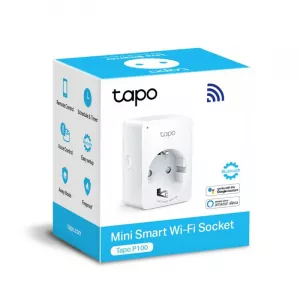 PRIZA inteligenta TP-LINK, Schuko x 1, conectare prin Schuko (T), 10 A, programare prin smartphone, Bluetooth, WiFi, alb "Tapo P100(1-pack)" (include TV 0.18lei)
