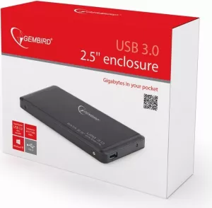 RACK extern GEMBIRD, pt HDD/SSD, 2.5 inch, S-ATA, interfata PC USB 3.0, aluminiu, negru, "EE2-U3S-2" (include TV 0.8lei)