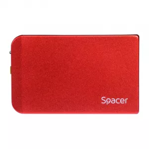RACK extern SPACER, pt HDD/SSD, 2.5 inch, S-ATA, interfata PC USB 3.0, aluminiu, rosu, "SPR-25611R" (include TV 0.8lei)