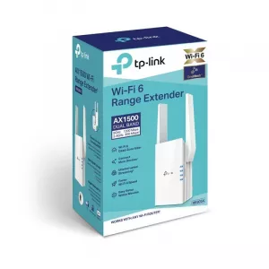 RANGE EXTENDER TP-LINK wireless  1500Mbps, 1 port Gigabit,  2 antene externe, 2.4 / 5Ghz dual band, Wi-Fi 6, "RE505X" (include TV 1.75lei)