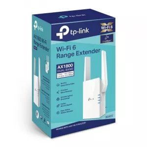 RANGE EXTENDER TP-LINK wireless  1800Mbps, 1 port Gigabit,  2 antene externe, 2.4 / 5Ghz dual band, Wi-Fi 6, "RE605X" (include TV 1.75lei)