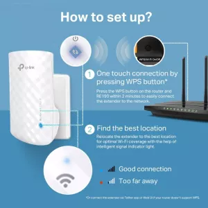 RANGE EXTENDER TP-LINK wireless 750Mbps,3 antene interne, dual band AC750, 2.4GHz &amp;amp; 5GHz "RE190" (include TV 1.75lei)