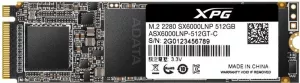 SSD ADATA, XPG SX6000 Lite,  512 GB, M.2, PCIe Gen3.0 x4, 3D TLC Nand, R/W: 1800/1200 MB/s, "ASX6000LNP-512GT-C"