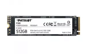 SSD PATRIOT, P300, 512 GB, M.2, PCIe Gen3.0 x4, 3D TLC Nand, R/W: 1700/1200 MB/s, "P300P512GM28"