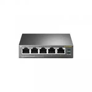 SWITCH PoE TP-LINK  5 porturi 10/100Mbps (4 PoE), IEEE 802.3af, carcasa metalica "TL-SF1005P" (include TV 1.75lei)