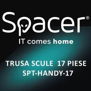 TRUSA scule SPACER contine 1 x ciocan, 1 x patent, 1 x surubelnita, 12 x capete surubelnita, 1 x cheie reglabila, 1 x protectie cauciuc ciocan, 1 x cutie transport si depozitare " SPT-HANDY-17"