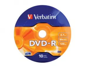 VERBATIM DVD-R 16X 4.7GB WAGON10/SP, "43729"