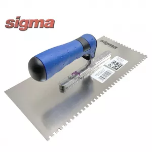 Gletiera profesionala inox Sigma 280x130mm cu dantura 4x4 mm si maner ergonomic soft