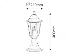 Lampadar exterior Velence H40 cm, 1x E27, max 60W Alb