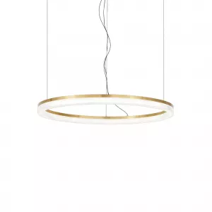 Pendul Crown auriu si alb 30W LED Ideal Lux 60 cm
