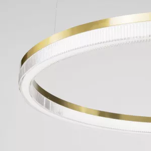 Pendul Crown auriu si alb 30W LED Ideal Lux 60 cm