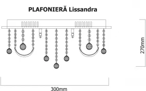 Plafoniera LISSANDRA 4 x G9, max.40W, culoare: crom