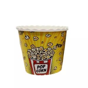 Cutie din plastic, pentru popcorn/snacks, 17 x 17 x 15.30 cm, 2.20 l galbena