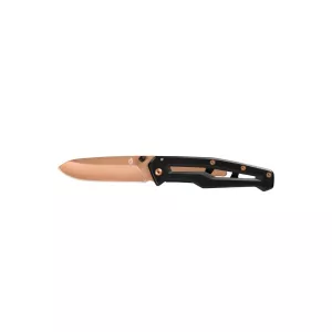 Cuțit pliabil de buzunar Gerber cu tăiș fin și clemă de buzunar, lungime lamă7,6 cm, Cuțit pliabil Paralite, negru/roz roz, 31-003691