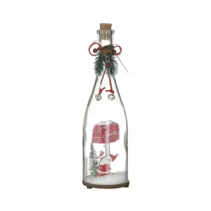 Decoratiune Craciun din sticla, cu led, Bottle 30 cm Inart