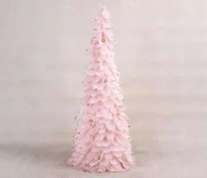 Decoratiune de Craciun Pom Pene MagicHome, roz, 24x60 cm